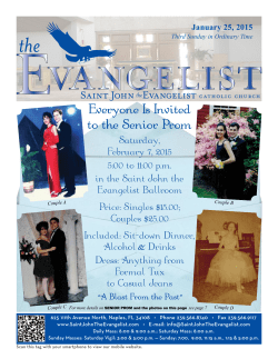 January 25, 2015 - Saint John The Evangelist Catholic Church