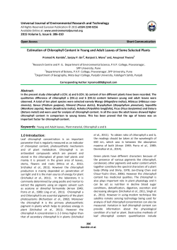 Estimation of Chlorophyll Content in Young and Adult Leaves of