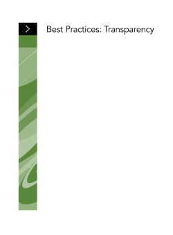Best Practices: Transparency