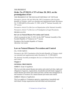 Law on Natural Disaster Prevention and Control