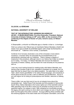 President &Oacute; Muircheartaigh`s Citation