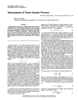 Measurement of Tissue Osmotic Pressure1
