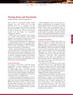 Taxing Earn-out Payments - 11/2011