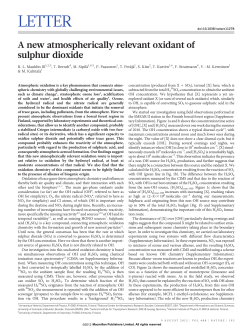 A new atmospherically relevant oxidant of sulphur dioxide