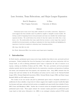 Loss Aversion, Team Relocations, and Major League