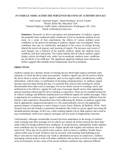 IN-VEHICLE NOISE ALTERS THE PERCEIVED MEANING OF