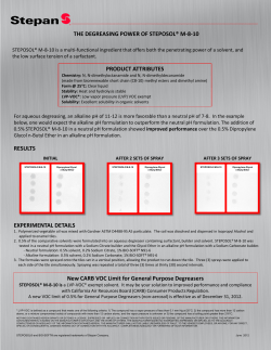The Power of STEPOSOL &reg; M-8-10