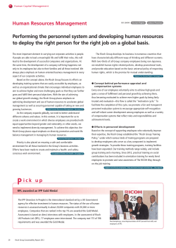 Ricoh Group Sustainability Report 2012 Human Resources
