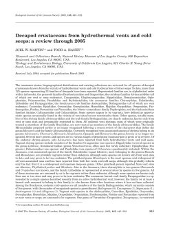 Decapod crustaceans from hydrothermal vents and cold seeps: a