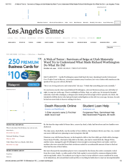 Survivors of Seige at Utah Maternity Ward Try to Understand What