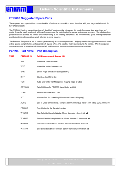 Linkam FTIR600 Spare Parts Brochure