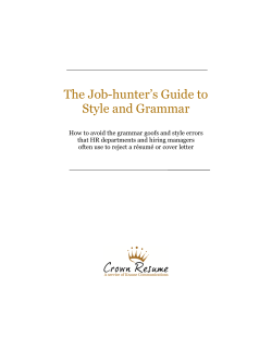 The Job-hunter`s Grammar Guide
