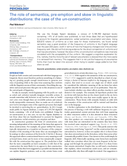 The role of semantics, pre-emption and skew in linguistic