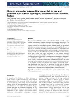 Skeletal anomalies in reared European fish larvae and juveniles