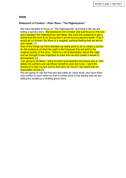 90006 Statement of Context &ndash; Role: Bess