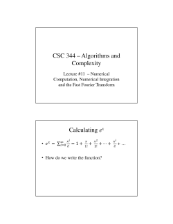 CSC 344 &ndash; Algorithms and Complexity Calculating ex