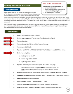 Activity 11: MOVIE RATINGS