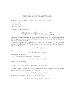 COMPLEX ANALYSIS: SOLUTIONS 3 1. Prove that the following
