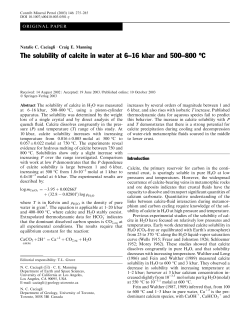 The solubility of calcite in water at 6&ndash;16 kbar and 500&ndash;800 &deg;C