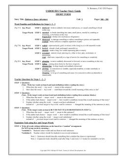 USDOE/IES Teacher Story Guide