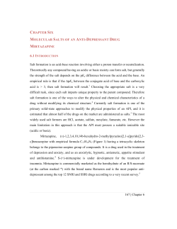 167 | Chapter 6 CHAPTER SIX MOLECULAR SALTS OF AN ANTI