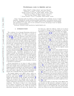 Evolutionary route to diploidy and sex