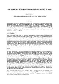 Intercomparison of satellite products and in-situ analysis