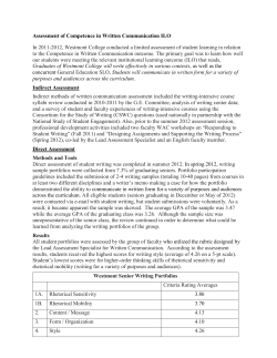 Assessment of Competence in Written Communication ILO In 2011