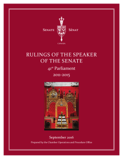 RULINGS OF THE SPEAKER OF THE SENATE