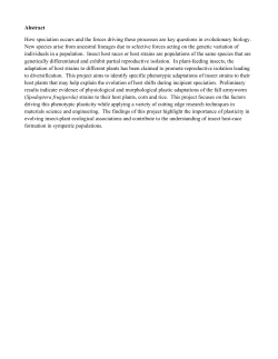 Abstract How speciation occurs and the forces driving these