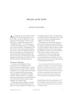 Beauties of the Earth - BYU Speeches