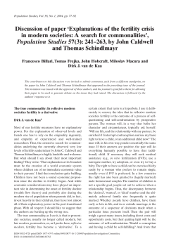Discussion of paper `Explanations of the fertility crisis in