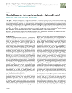 Household rainwater tanks: mediating changing relations with water?