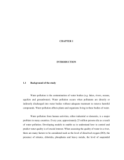 CHAPTER 1 INTRODUCTION 1.1 Background of the study Water