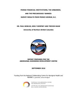 fringe financial institutions, the unbanked, and the precariously