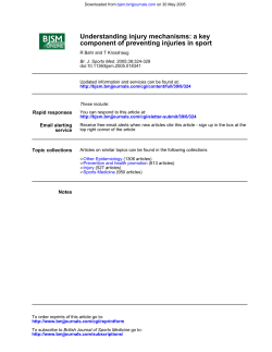 component of preventing injuries in sport Understanding injury