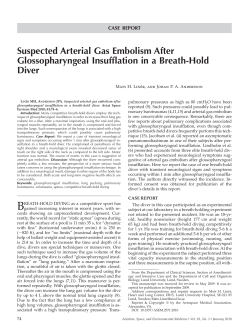 Suspected Arterial Gas Embolism After Glossopharyngeal