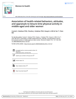 Association of health-related behaviors, attitudes, and appraisals to