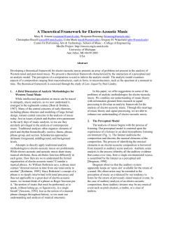 A Theoretical Framework for Electro-Acoustic Music