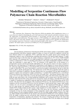 Modelling of Serpentine Continuous Flow Polymerase Chain