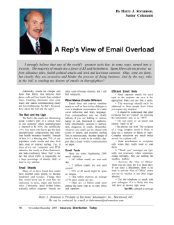 A Rep`s View of Email Overload - Electronic Salesmasters, Inc.