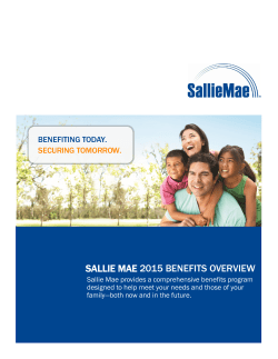 SALLIE MAE 2015 BENEFITS OVERVIEW