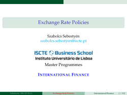 Exchange Rate Policies