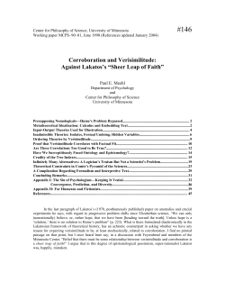 Corroboration and Verisimilitude: Against Lakatos`s