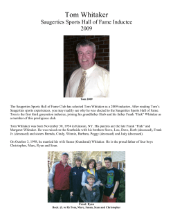 Bio Whitaker, Tom - Saugerties Athletic Association