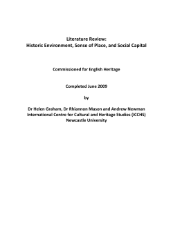 Literature Review: Historic Environment, Sense of Place and Social