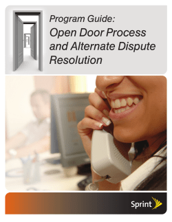 Open Door Process and Alternate Dispute Resolution