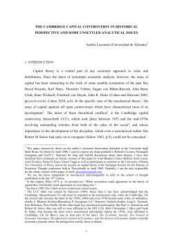 THE CAMBRIDGE CAPITAL CONTROVERSY IN