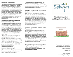 Fence Brochure - Selwyn Township