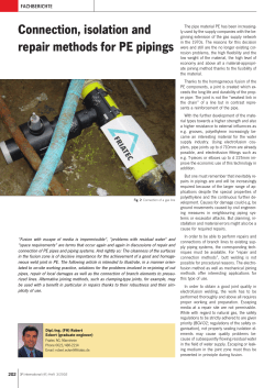Connection, isolation and repair methods for PE pipings